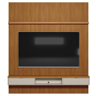 Imagem de Painel Ripado Para 75 Pol. Com Bancada 219cm Plus L06 Nature-off White - Mpozenato