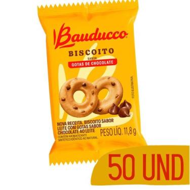 Imagem de Biscoito Amanteigado Bauducco Gotas Chocolate Sachê - 50 Und