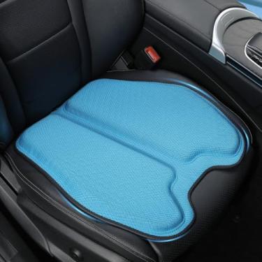 Imagem de Binsheo Almofada de assento de gel macio e fino para assento de carro, cadeira de escritório, cadeira de rodas, estádio - almofadas antiderrapantes para assento de carro com gel de 2,5 cm - alívio da