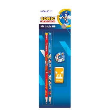 Imagem de Kit Lápis Grafite Sonic Com 2 unidades Apontador Borracha Hb 10149