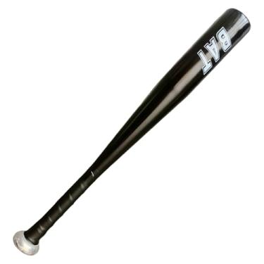 Imagem de Tacos de beisebol de alumínio, taco de metal para crianças e adultos, taco de beisebol de metal de 50 cm para treinamento, barra de bastão de defesa doméstica preto