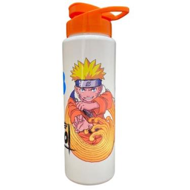 Imagem de Garrafa Garrafinha de Água Infantil Squeeze Naruto Uzumaki 750ml Branc