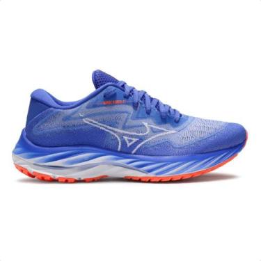 Imagem de Tênis Mizuno Wave Rider 27 SSW Feminino, Azul, Branco, 35