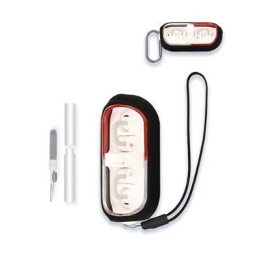 Imagem de Capa para fones de ouvido Moondrop Pill True Wireless com cancelamento de ruído, protetor de silicone macio, portátil, resistente a arranhões, com kit de limpeza, mosquetão e cordão, preta