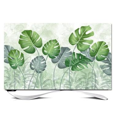 Imagem de Capa protetora de TV 81 a 203 cm, tecido jacquard elástico ultrafino à prova de poeira e design resistente a pelos de animais de estimação para Home Theater - Verde.||124.5-132.1 cm