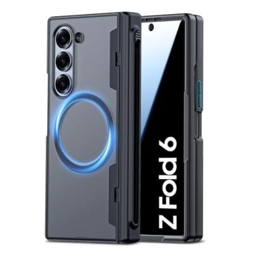 Imagem de Spugan Capa para Samsung Galaxy Z Fold 6 com MagSafe, [Proteção de tela de privacidade integrada] [Suporte de caneta S e capa de dobradiça] Capa magnética à prova de choque transparente fosca forte