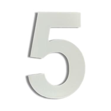 Imagem de Número Residencial Casa Apartamento Auto Colante em Alumínio Composto (ACM) 12cm Branco (5)