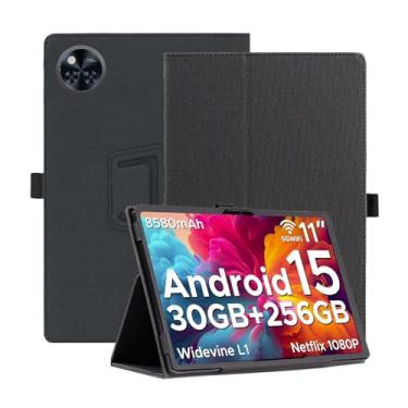 Imagem de Capa para tablet DOOGEE U11 Pro 11 polegadas, capa de proteção para tablet NOUKAJU Tablet, suporte dobrável com suporte para lápis e alça de pulso, capa de proteção para DOOGEE U11 Pro (preto)