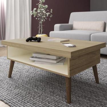 Imagem de Mesa de Centro Lucca com Nicho Carvalho/Off White - Artely - Artely Mó