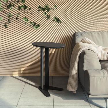 Imagem de Mesa de Canto Oval 100% Mdf - Preto Fosco - Dalla Costa, Preto, Modern