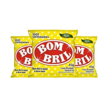 Imagem de Kit c/ 3 Pack Bombril Esponja de Aço - 6 Unidades Cada 45g