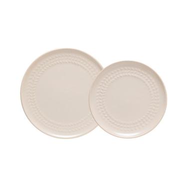 Imagem de Jogo Copa E Cia 8 Peças Tramato Em Cerâmica Ivory