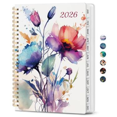 Imagem de Agenda 2026, agenda mensal e semanal para mulheres, janeiro de 2026 a dezembro de 2026, capa dura bonita agenda 2026 livro com abas, encadernação em espiral, perfeito para escola, escritório, casa