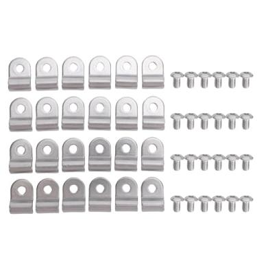 Imagem de Jiawu 48 peças de braçadeiras de linha de combustível de travão de aço inoxidável de 3/16 polegadas com parafusos de substituição para camião Streetrods, roda dianteira, esquerda e