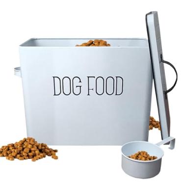 Imagem de Lata Porta Ração Pet Metal com Tampa Vedada e Colher Medidora - Cães e Gatos