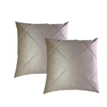 Imagem de Conjunto de 2 Almofadas Decorativas com Design Trançado, 45x45 cm, Branco, Cinza e Preto