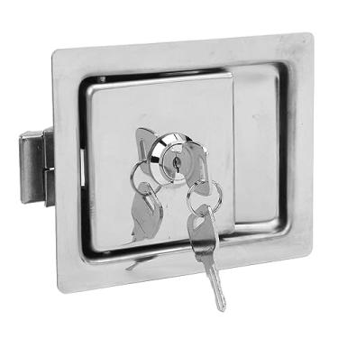 Imagem de Yosoo Health Gear RV Caixa de Ferramentas Bloqueio de Aço Inoxidável Caixa de Ferramentas de Montagem FLUCH Trava de Paddle Com 2 Teclas para Trailers de Caminhões RVS Lojas de Máquinas Móveis