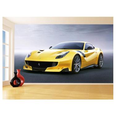 Imagem de Papel De Parede Carro Ferrari Amarela Garagem 3,5M Car164