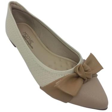 Imagem de Sapatilha Modare Feminino Laço Napa Floater, Creme, Bege, 36