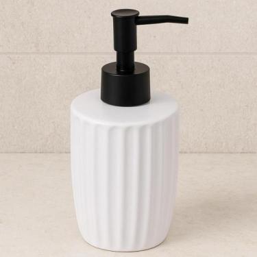 Imagem de Porta Sabonete Liquido Luxo Lavabo em Cerâmica Branco 330ml - Lyor