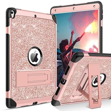 Imagem de Capa para iPad Air 3ª geração 2019 da Bentoben, capa para iPad Pro de 10,5 polegadas 2017, capa protetora de couro resistente à prova de choque com 3 camadas brilhantes para iPad Air 3 2019/iPad Pro de 10,5 polegadas 2017, K620-Rose Gold