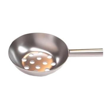 Imagem de KiBcsLic Escorredor de concha de aço inoxidável com alça, escorredor de louças, peneira portátil, cesta para fritadeira de macarrão, panela quente