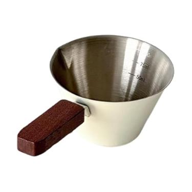 Imagem de DimyFew Copo medidor de café expresso, ferramenta de medição criativa, transparente, panela multiuso para molho, colher de café para óleo, farinha, leite e, Branco