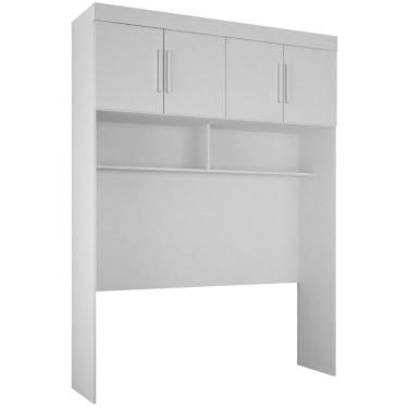 Imagem de Guarda Roupa Modulado Individual Aéreo Casal Orion Branco 4 Portas Leifer Móveis
