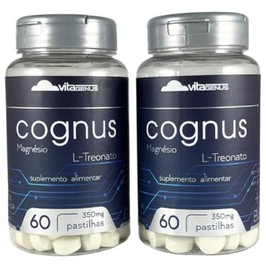 Imagem de Kit 2x Magnésio L-Treonato 60 Comprimidos Magnésio Treonato Suplemento Mineral Alta Pureza VitaGenus
