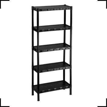 Imagem de 2X Estante Plástica Preta Com 5 Prateleiras Agraplast 872