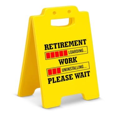 Imagem de Presentes engraçados de aposentadoria para mulheres, homens, professores, enfermeiras, aposentados, decoração de mesa, placa de carregamento