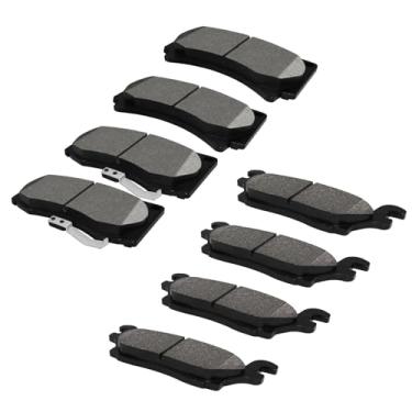 Imagem de Conjunto de pastilhas de freio a disco de cerâmica, conjunto de substituição dianteiro e traseiro de 8 peças para Hummer H3T 2009-2010 H3 2006 2007 2008 2009 2010 com ferragens