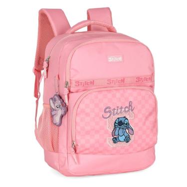 Imagem de Mochila Escolar De Costas Stitch Disney Menina Grande Rosa