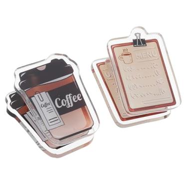 Imagem de Lindo clipe de saco de chips, 2 peças de clipe de papel de café acrílico clipe de chip clipe de saco de alimentos grampos para fotos de papel notas cozinha casa escritório, marrom claro