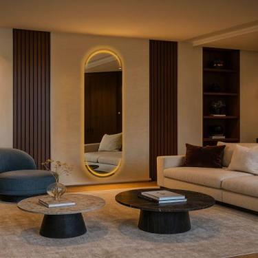 Imagem de Espelho Com Led Organico Touch Luxuoso Sala Salão Quarto Closet Hall -