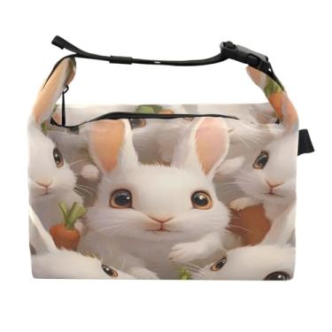 Imagem de STAYTOP Lancheira de coelho e cenoura com fivela de alça, lancheira isolada para meninos e meninas, lancheira térmica para trabalho escolar