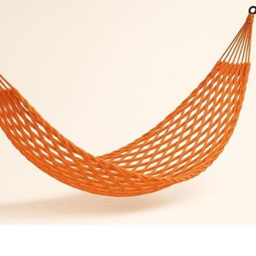 Imagem de Rede De Dormir Casal Descanso Trançada Em Algodão (Rede Trançada Laranja)