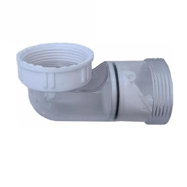 Imagem de Válvula de retenção de cotovelo transparente para cozinha, tubo de drenagem lateral lateral, mangueira de drenagem de pia de 45 mm, tubo de drenagem