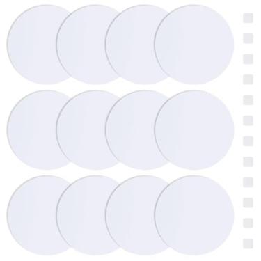 Imagem de UFURMATE 12 peças de placa de cobertura de parede redonda de plástico PVC de 17 cm placa de parede decorativa redonda em branco para furos, arranhões (branco puro)