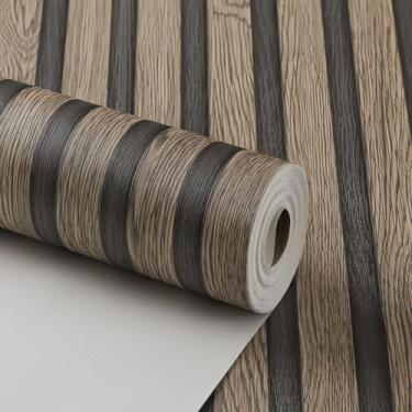 Imagem de Papel De Parede Adesivo Ripado Madeira 10 METROS x 45CM Adesivo Autocolante Conveniente E Eficiente Elegante E Prático(A142,20M)