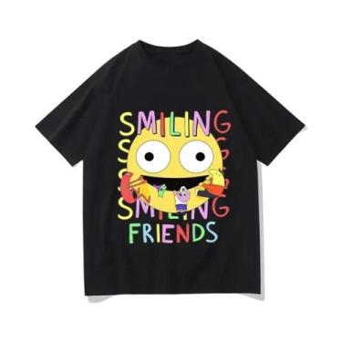 Imagem de Camiseta Feminina De Verão Com Estampa De Desenho Animado Amigos Sorri