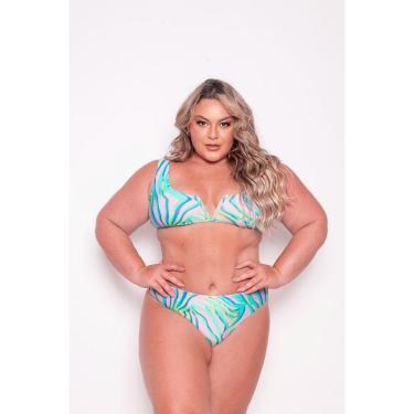 Imagem de Biquini Plus Size Estampado Detalhe V