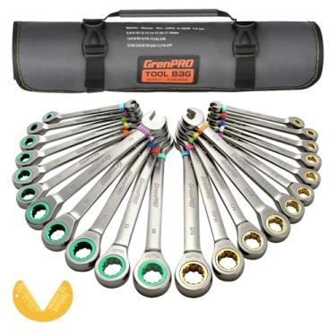 Imagem de GRENPRO Conjunto de chaves de catraca métrico e padrão SAE