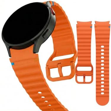 Imagem de Pulseira Galaxy Watch 7 Silicone Macio Ajuste Fácil Samsug (Laranja)