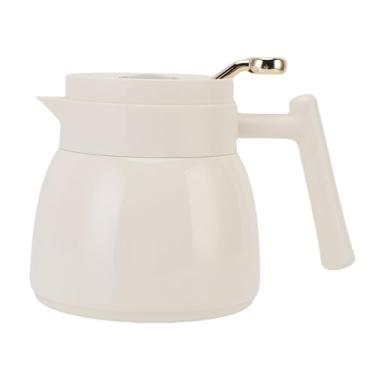 Imagem de ZJchao Bule Térmico de 880ml, Chaleira de chá Isolada, Bule de chá Com Filtro de Aço Inoxidável, Jarro de Bebidas de água, Dispensador Com Display Mecânico de Temperatura (Leite Branco)