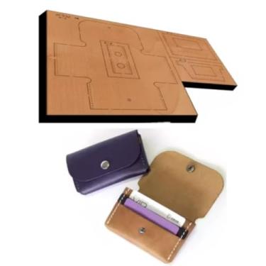 Imagem de YJIUYUANQ Molde de carteira de couro, furador de carteira e modelo de corte de madeira