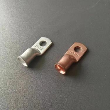 Imagem de ROUPWKWO Terminal de tubo de cobre 50 1x5/16 AWG Conector de fio de cobre puro AWG Terminal de cabo de decapagem estanhado