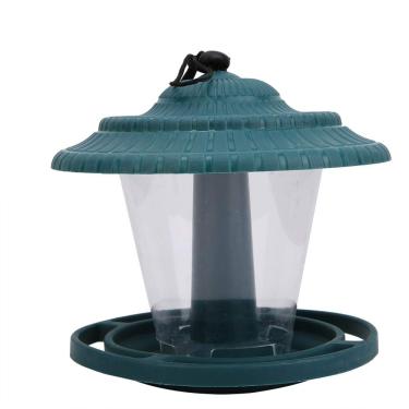 Imagem de SIWOTED Alimentador de pássaros para jardim verde ao ar livre Alimentador de pássaros selvagens Alimentador de pássaros preguiçoso