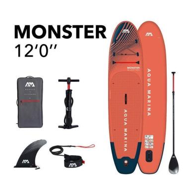 Imagem de Prancha Stand up inflável Monster Aqua Marina - Com Bomba, Mochila e Leash de segurança-Unissex