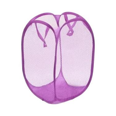 Imagem de Cesto De Armazenamento Dobrável Em Malha Para Roupas Sujas Organizador
